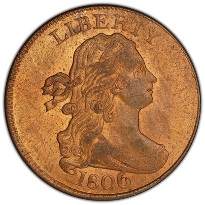 1806 1/2C MS63 RD PCGS CAC