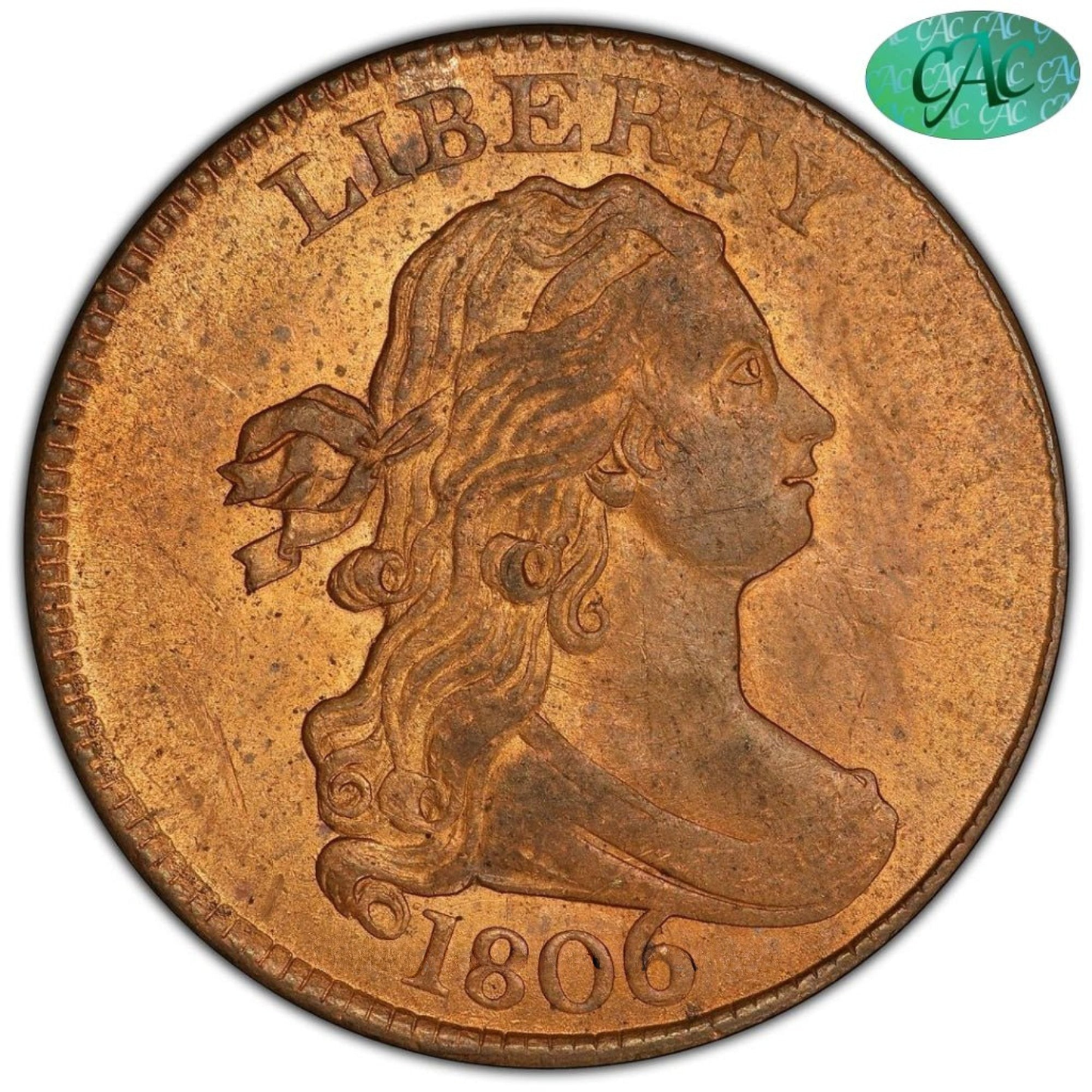 1806 1/2C MS63RD PCGS CAC