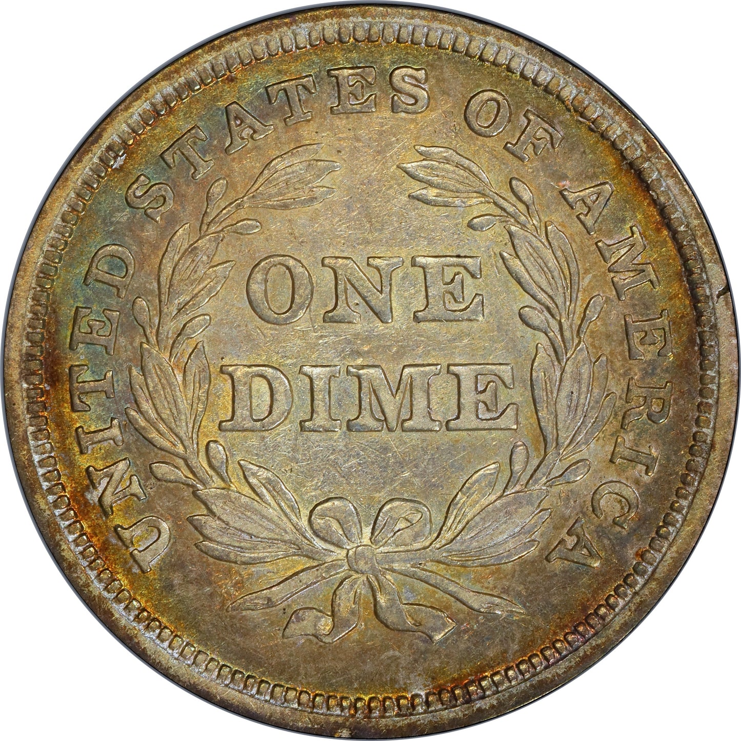 1837 10C Seated Large Date Xf40 Pcgs Cac