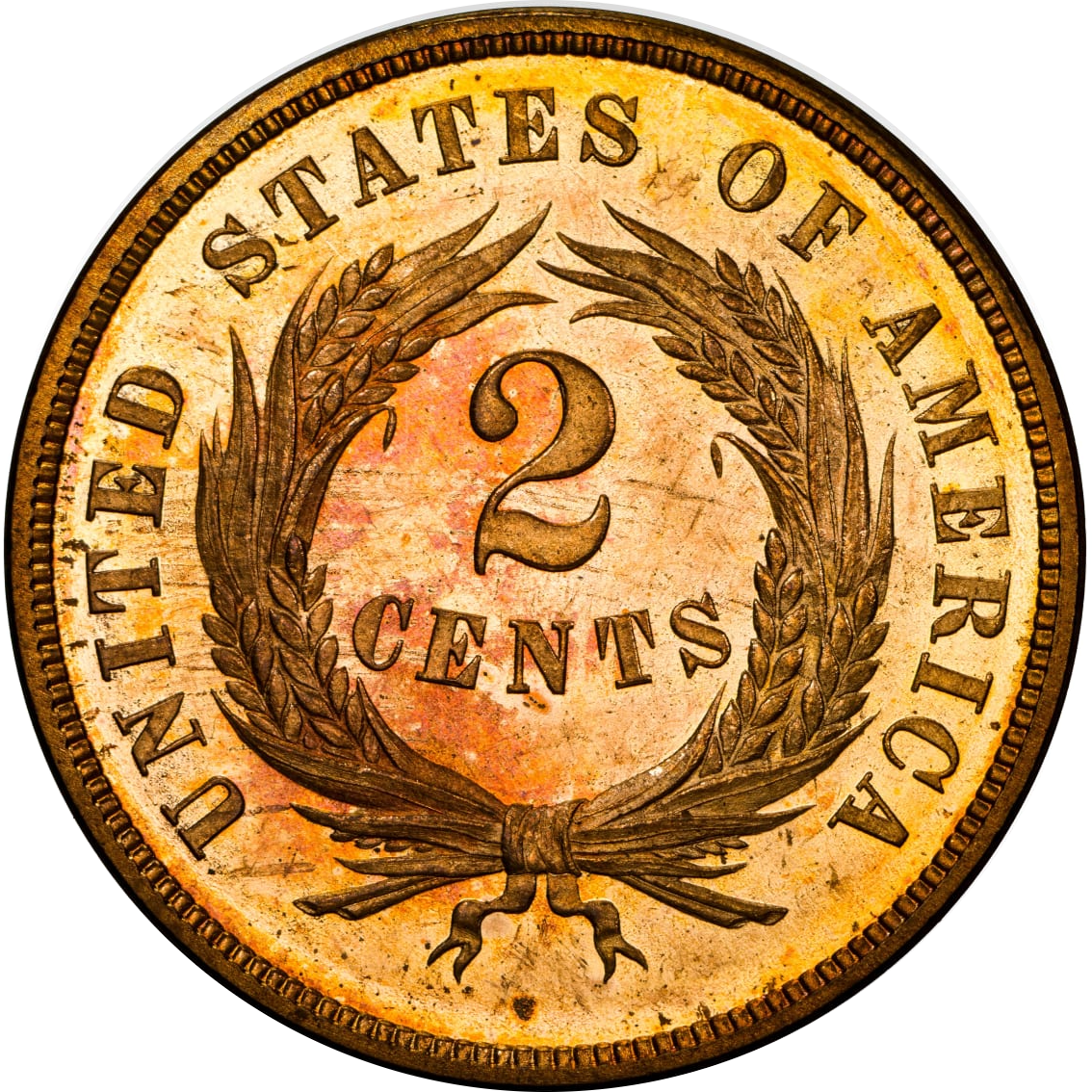 1866 2C PR66 RD CAM PCGS CAC
