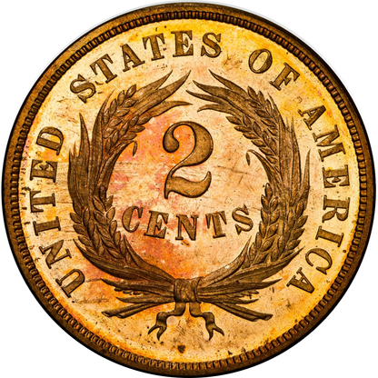 1866 2C PR66 RD CAM PCGS CAC