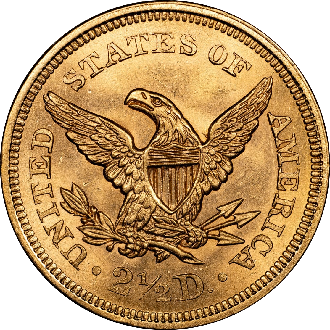 1854 $2.5 MS64+ CACG