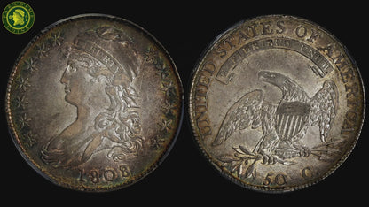 1808/7 50C AU53 PCGS CAC