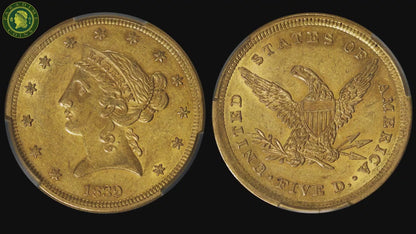 1839 $5 AU58 PCGS CAC VIDEO