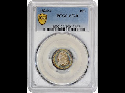 1824/2 10C VF20 PCGS