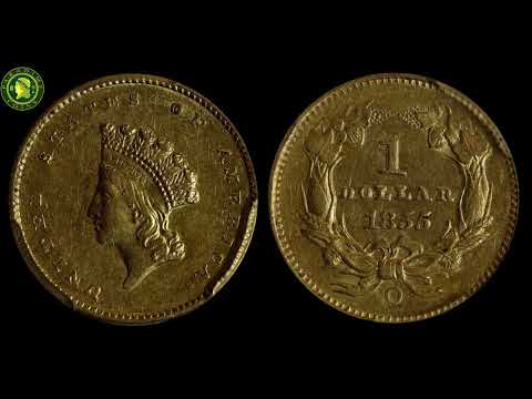 1855-O G$1 AU58 PCGS CAC: Paradime Coins Gold Dollar