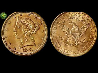 1881 $5 MS66 PCGS CAC