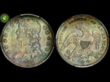 1831 25C SM LT XF45 PCGS CAC