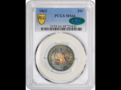 1863 25C MS66 PCGS CAC