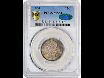 1834 25C MS64 PCGS CAC