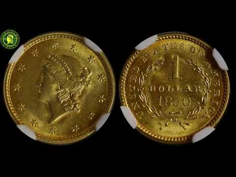 1850 G$1 MS65+ NGC CAC VIDEO