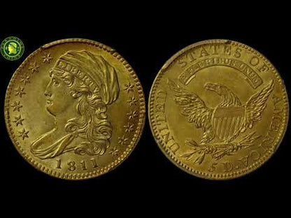 1811 $5 SMALL 5 MS61 PCGS CAC VIDEO