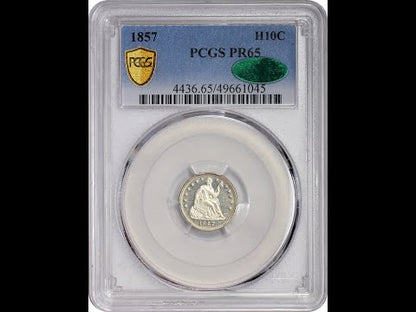 1857 H10C PR65 PCGS CAC