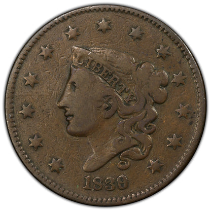 1839/6 1C F12 PCGS CAC