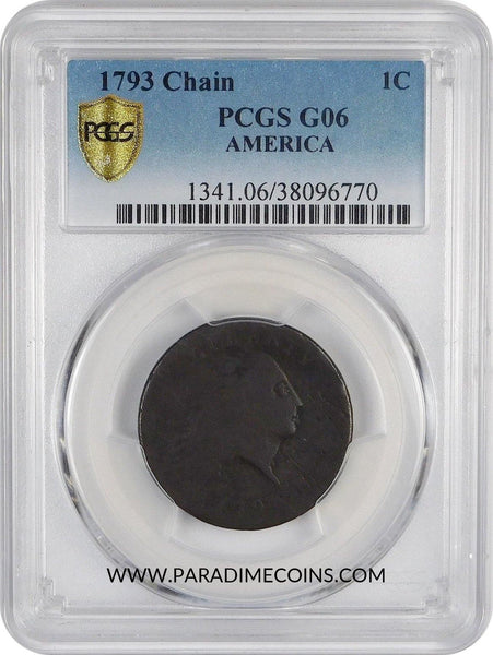 1793 1C Chain America G06 PCGS - Paradime Coins | PCGS NGC CACG CAC Rare US Numismatic Coins For Sale