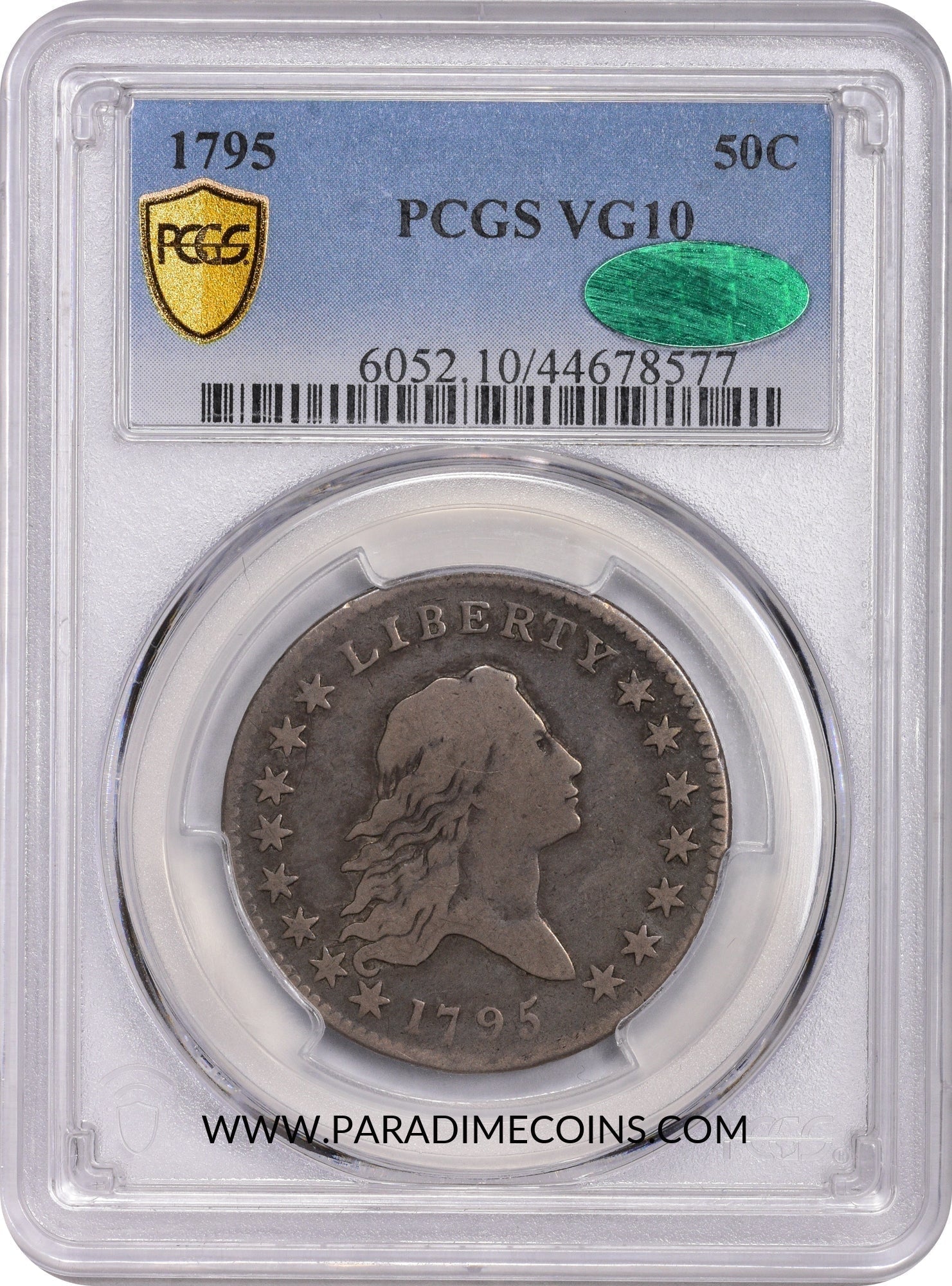 1795 50C VG10 PCGS CAC - Paradime Coins | PCGS NGC CACG CAC Rare US Numismatic Coins For Sale