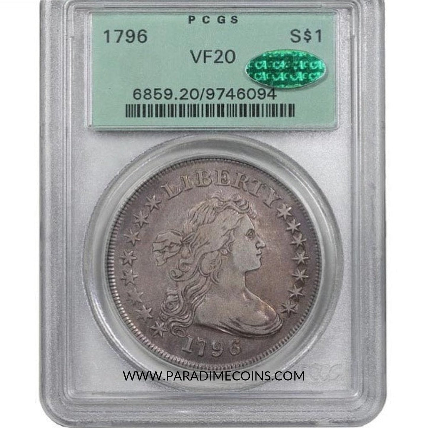 1796 $1 VF20 OGH PCGS CAC - Paradime Coins | PCGS NGC CACG CAC Rare US Numismatic Coins For Sale