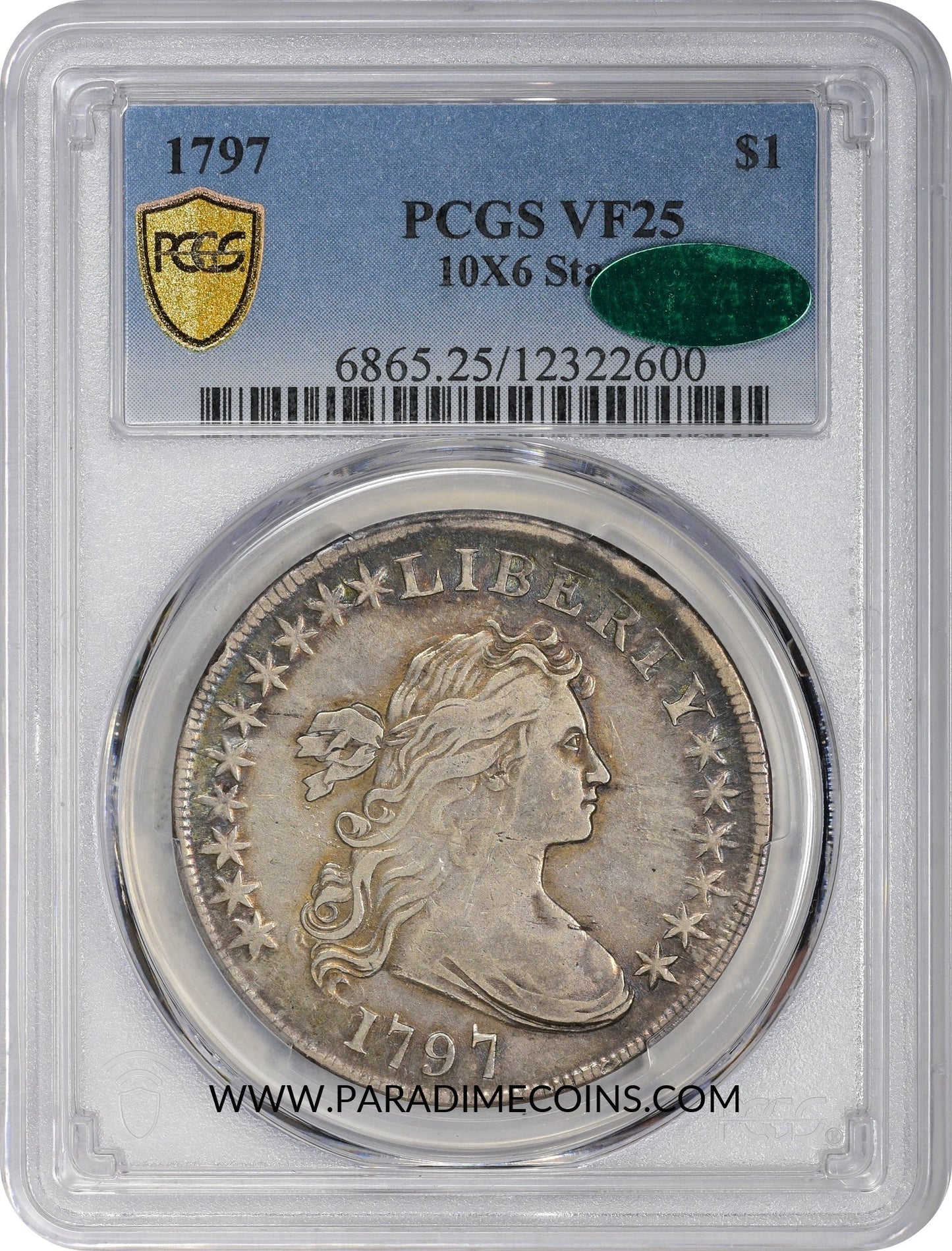 1797 $1 10X6 STARS VF25 PCGS CAC - Paradime Coins | PCGS NGC CACG CAC Rare US Numismatic Coins For Sale