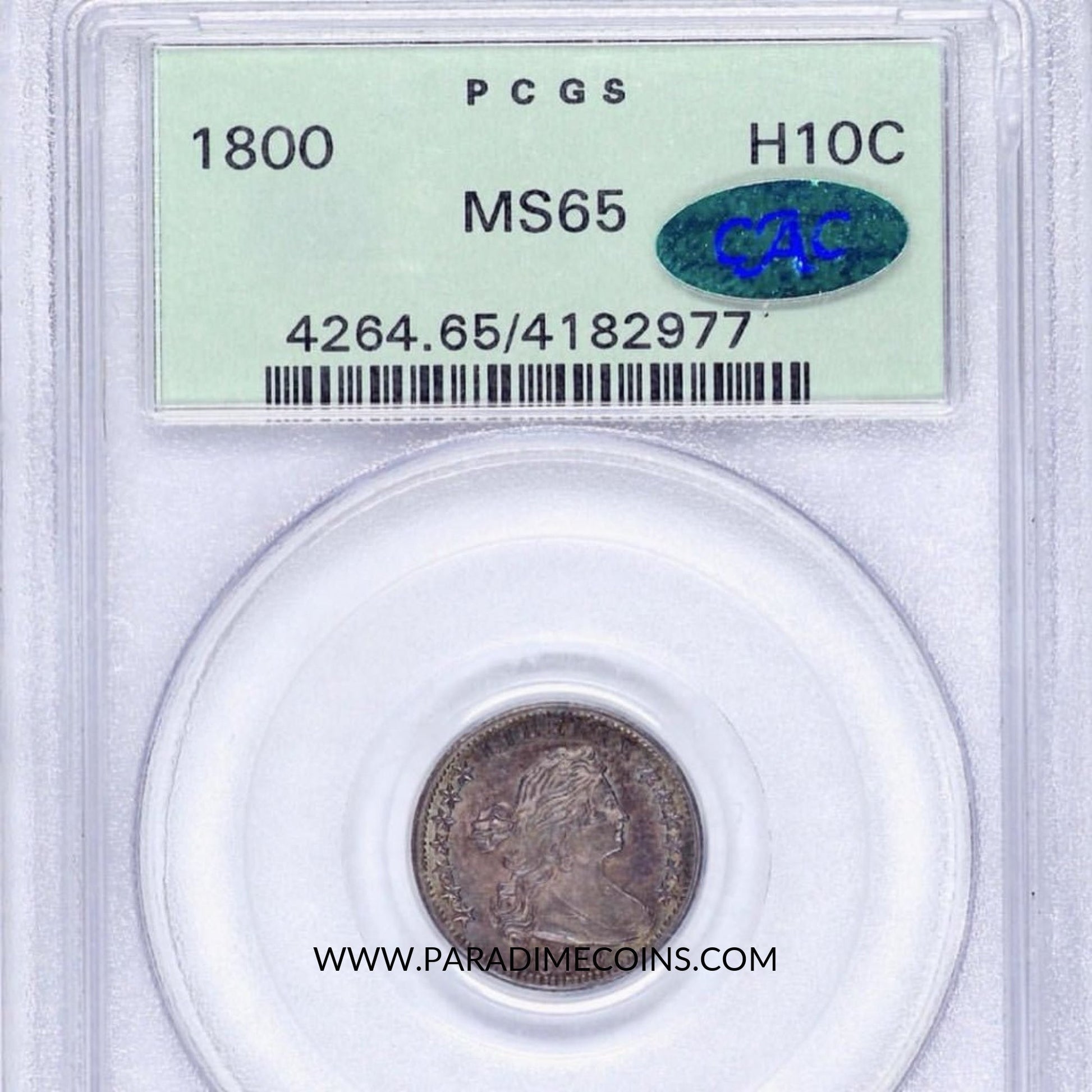 1800 H10C LIBEKTY MS65 OGH PCGS CAC - Paradime Coins | PCGS NGC CACG CAC Rare US Numismatic Coins For Sale