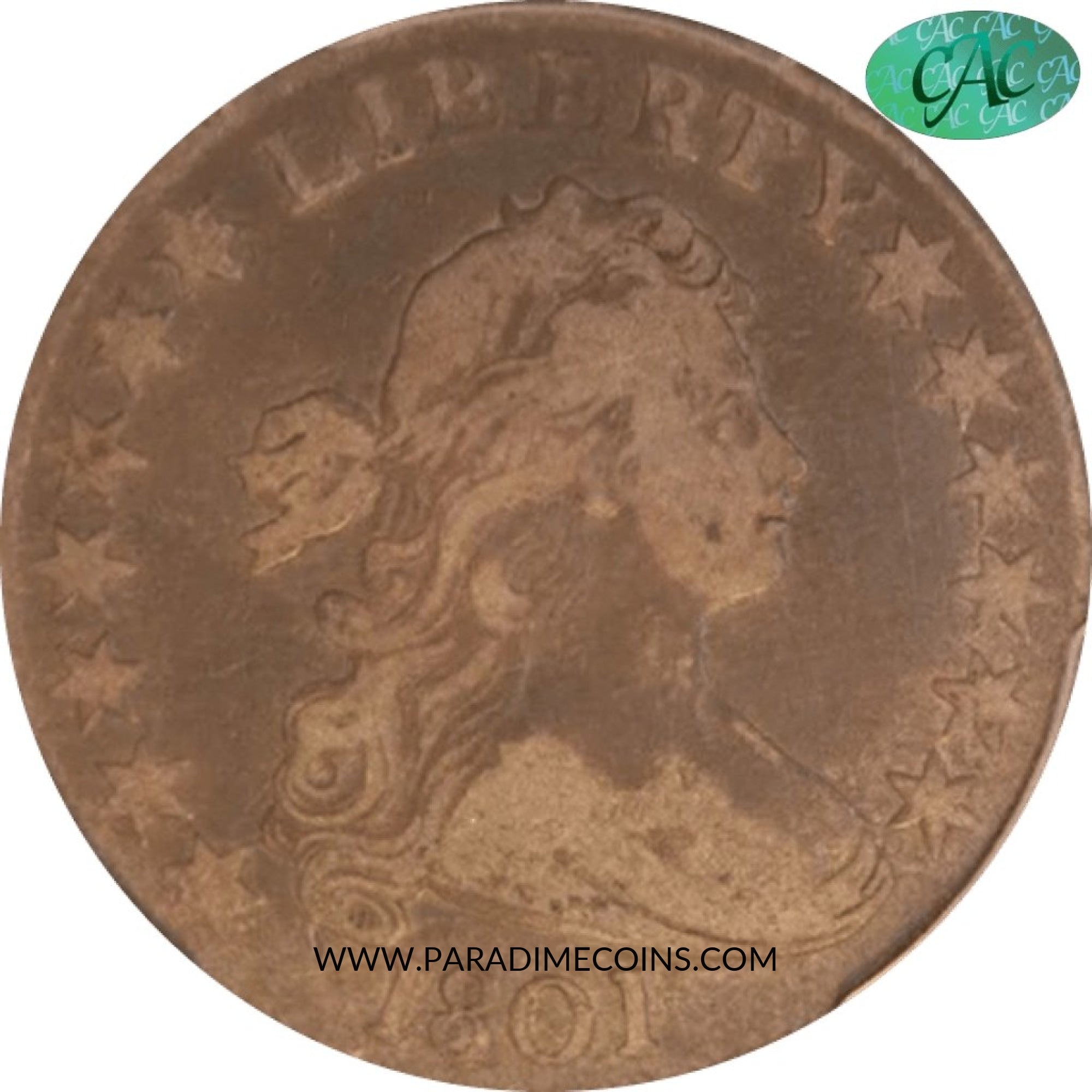 1801 50C F15 PCGS CAC. - Paradime Coins | PCGS NGC CACG CAC Rare US Numismatic Coins For Sale