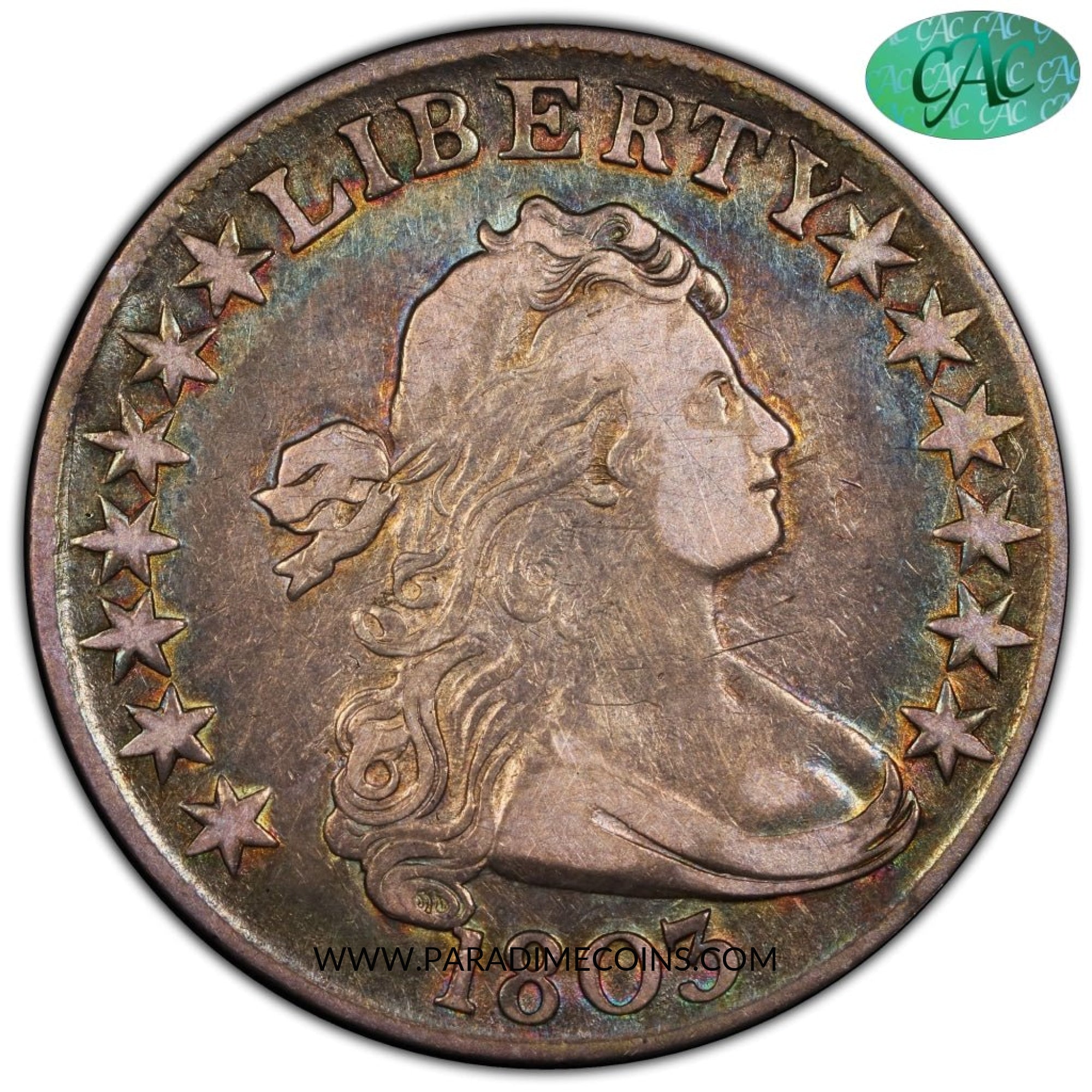 1803 50C LARGE 3 VF35 PCGS CAC - Paradime Coins | PCGS NGC CACG CAC Rare US Numismatic Coins For Sale
