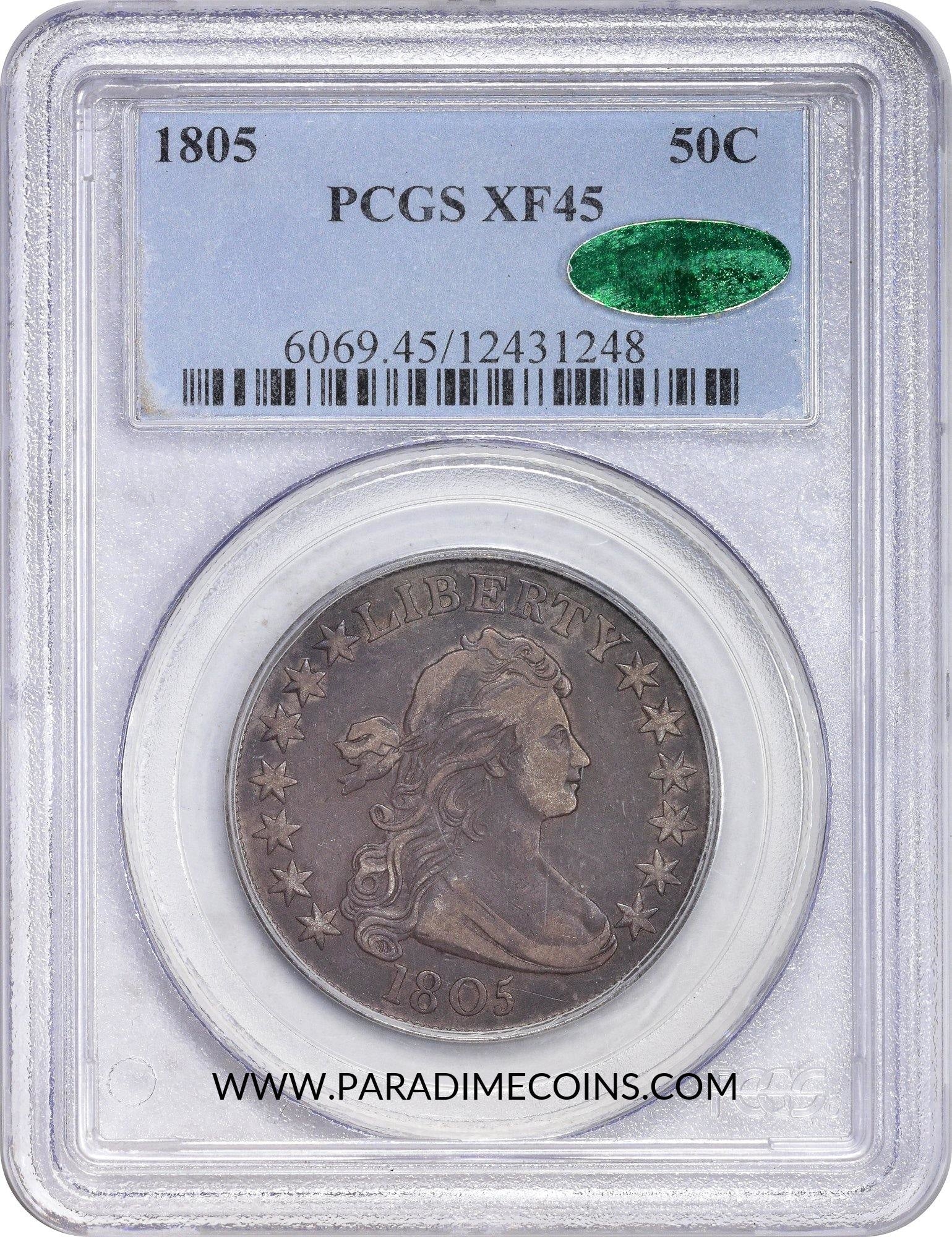 1805 50C XF45 PCGS CAC - Paradime Coins | PCGS NGC CACG CAC Rare US Numismatic Coins For Sale