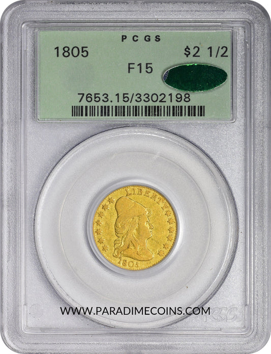 1805 $2.5 F15 OGH PCGS CAC - Paradime Coins | PCGS NGC CACG CAC Rare US Numismatic Coins For Sale