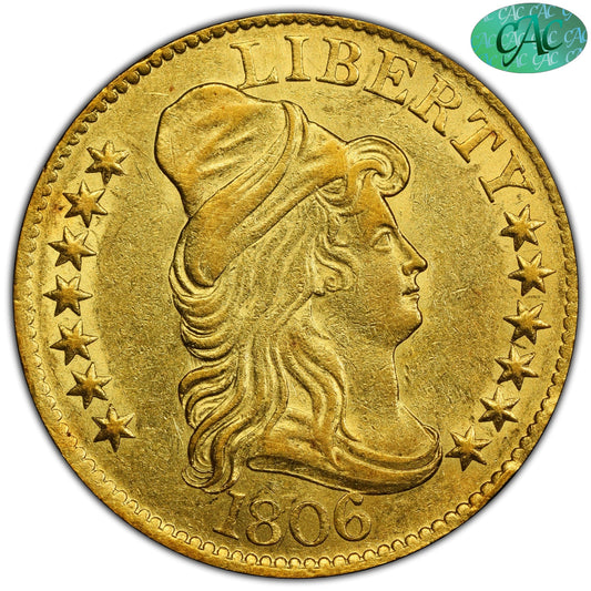 1806 $5 KNOBBED 6 AU58 PCGS CAC - Paradime Coins | PCGS NGC CACG CAC Rare US Numismatic Coins For Sale