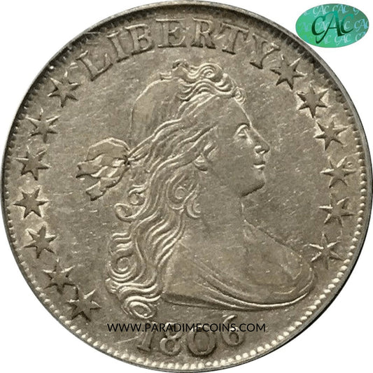 1806 50C Pointed 6 No Stems AU50 PCGS CAC - Paradime Coins | PCGS NGC CACG CAC Rare US Numismatic Coins For Sale