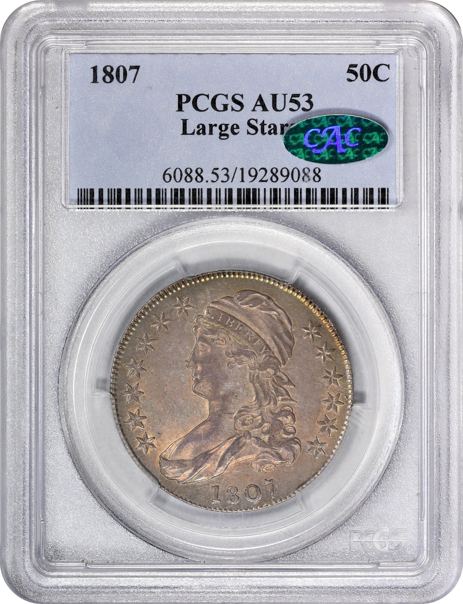 1807 50C LARGE STARS AU53 PCGS CAC - Paradime Coins | PCGS NGC CACG CAC Rare US Numismatic Coins For Sale