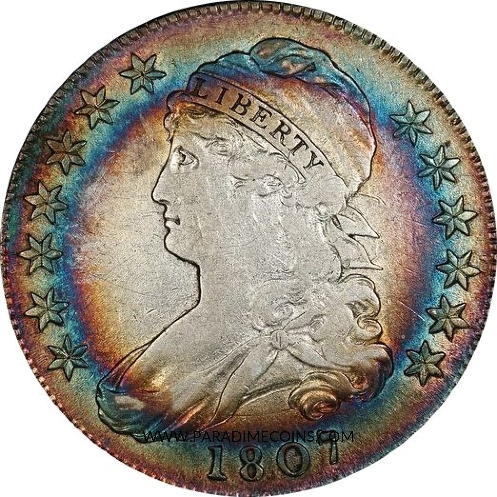 1807 50C LARGE STARS VF25 PCGS - Paradime Coins US Coins For Sale
