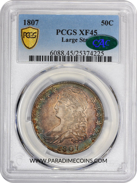 1807 50C LARGE STARS XF45 PCGS CAC - Paradime Coins | PCGS NGC CACG CAC Rare US Numismatic Coins For Sale