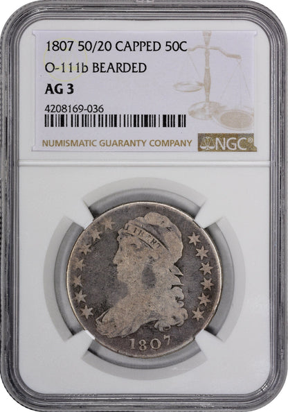 1807 50C BEARDED GODDESS O-111b AG03 NGC - Paradime Coins | PCGS NGC CACG CAC Rare US Numismatic Coins For Sale