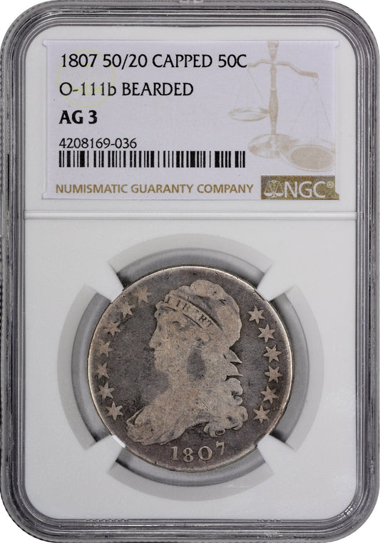 1807 50C BEARDED GODDESS O-111b AG03 NGC - Paradime Coins | PCGS NGC CACG CAC Rare US Numismatic Coins For Sale