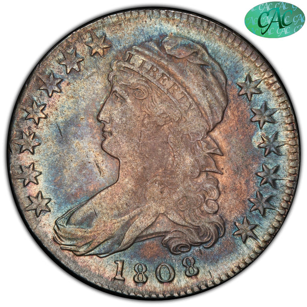 1808 50C AU50 PCGS CAC - Paradime Coins US Coins For Sale