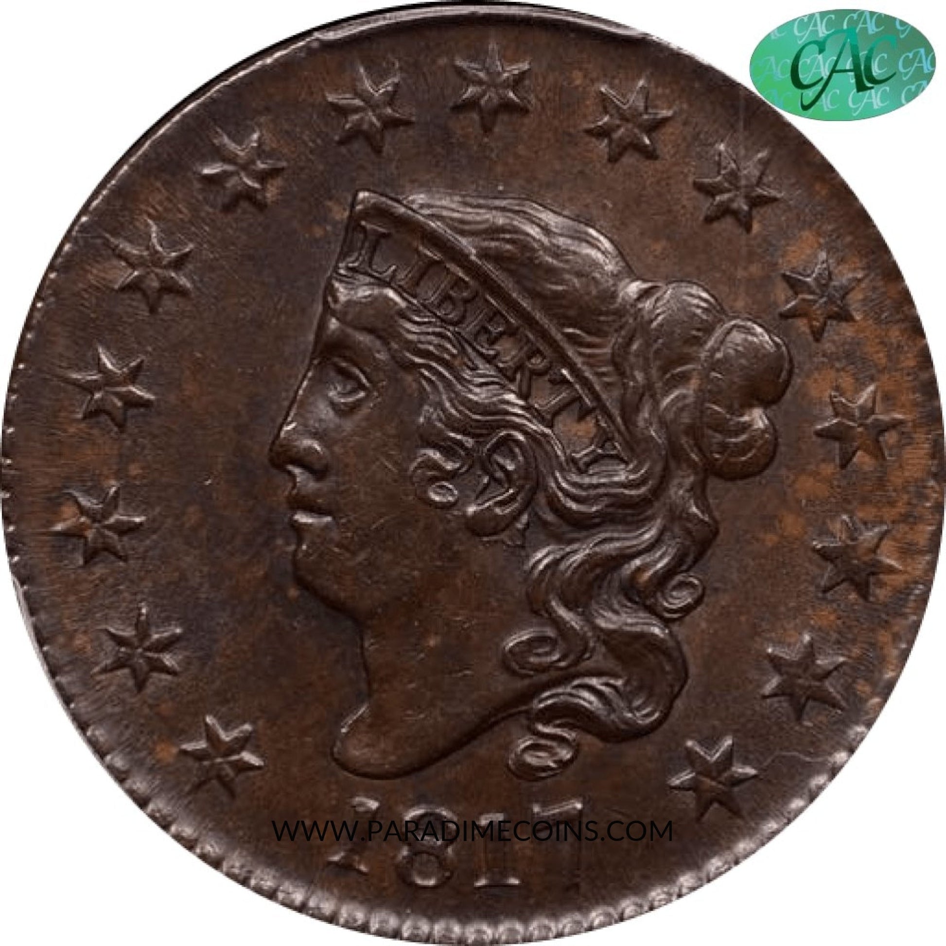 1817 1C AU58 PCGS CAC - Paradime Coins | PCGS NGC CACG CAC Rare US Numismatic Coins For Sale