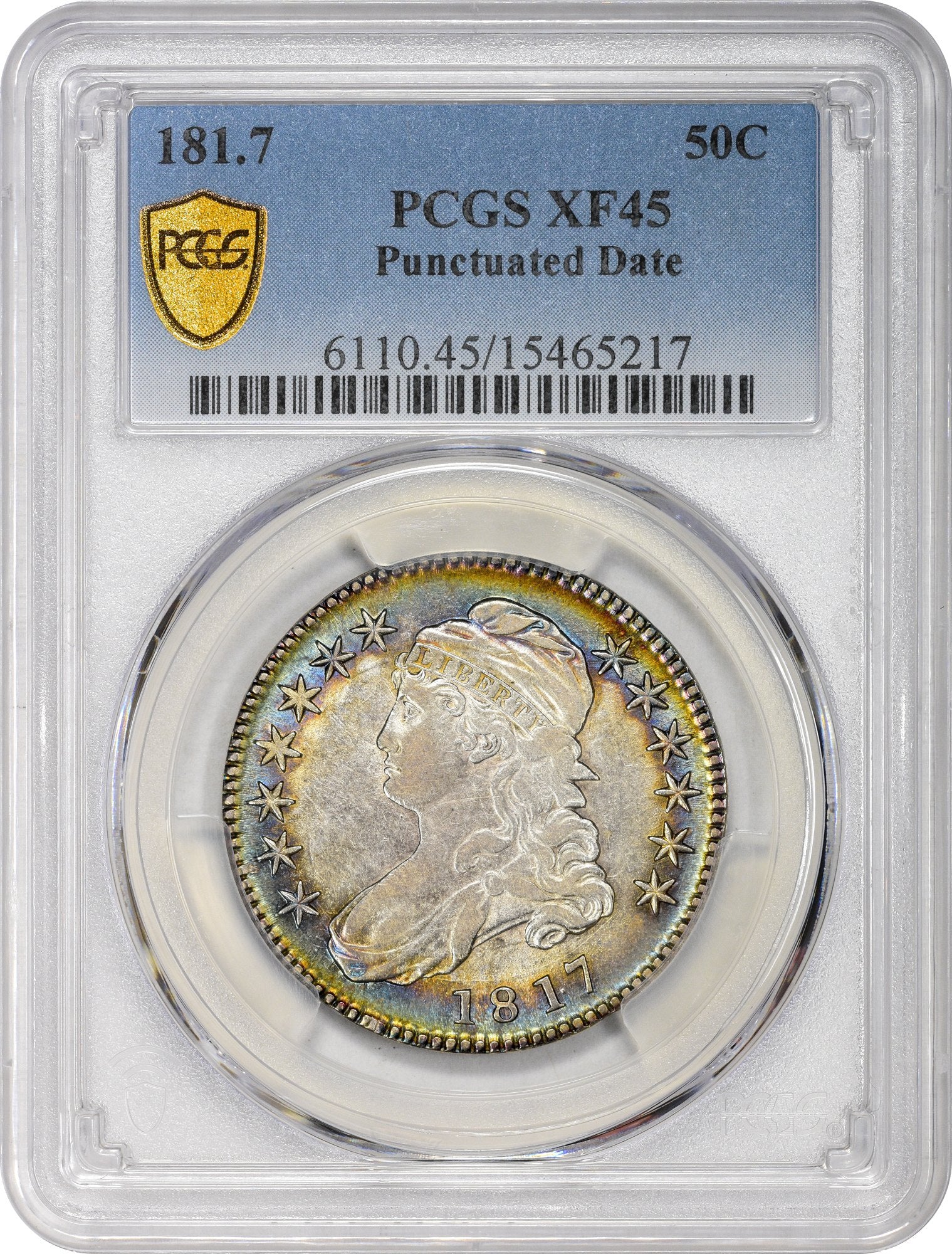 181.7 50C PUNCTUATED DATE XF45 PCGS - Paradime Coins | PCGS NGC CACG CAC Rare US Numismatic Coins For Sale