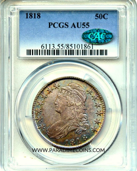 1818 50C AU55 PCGS CAC - Paradime Coins | PCGS NGC CACG CAC Rare US Numismatic Coins For Sale