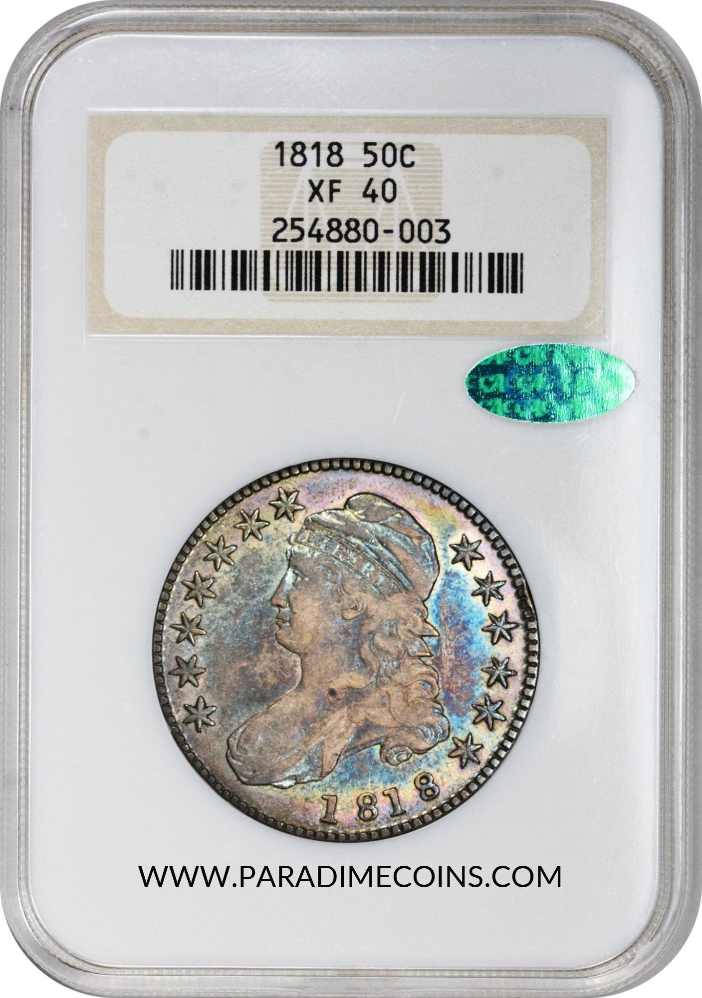 1818 50c XF40 OH NGC CAC - Paradime Coins | PCGS NGC CACG CAC Rare US Numismatic Coins For Sale