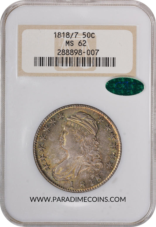 1818/7 50C SMALL 8 MS62 OH NGC CAC - Paradime Coins | PCGS NGC CACG CAC Rare US Numismatic Coins For Sale