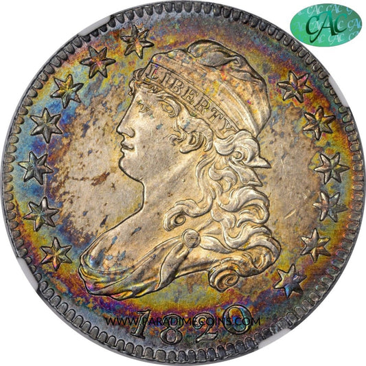 1820 25C MEDIUM 0 MS64 NGC CAC - Paradime Coins | PCGS NGC CACG CAC Rare US Numismatic Coins For Sale