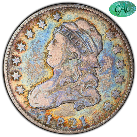 1821 25C B-5 VF20 PCGS CAC - Paradime Coins US Coins For Sale