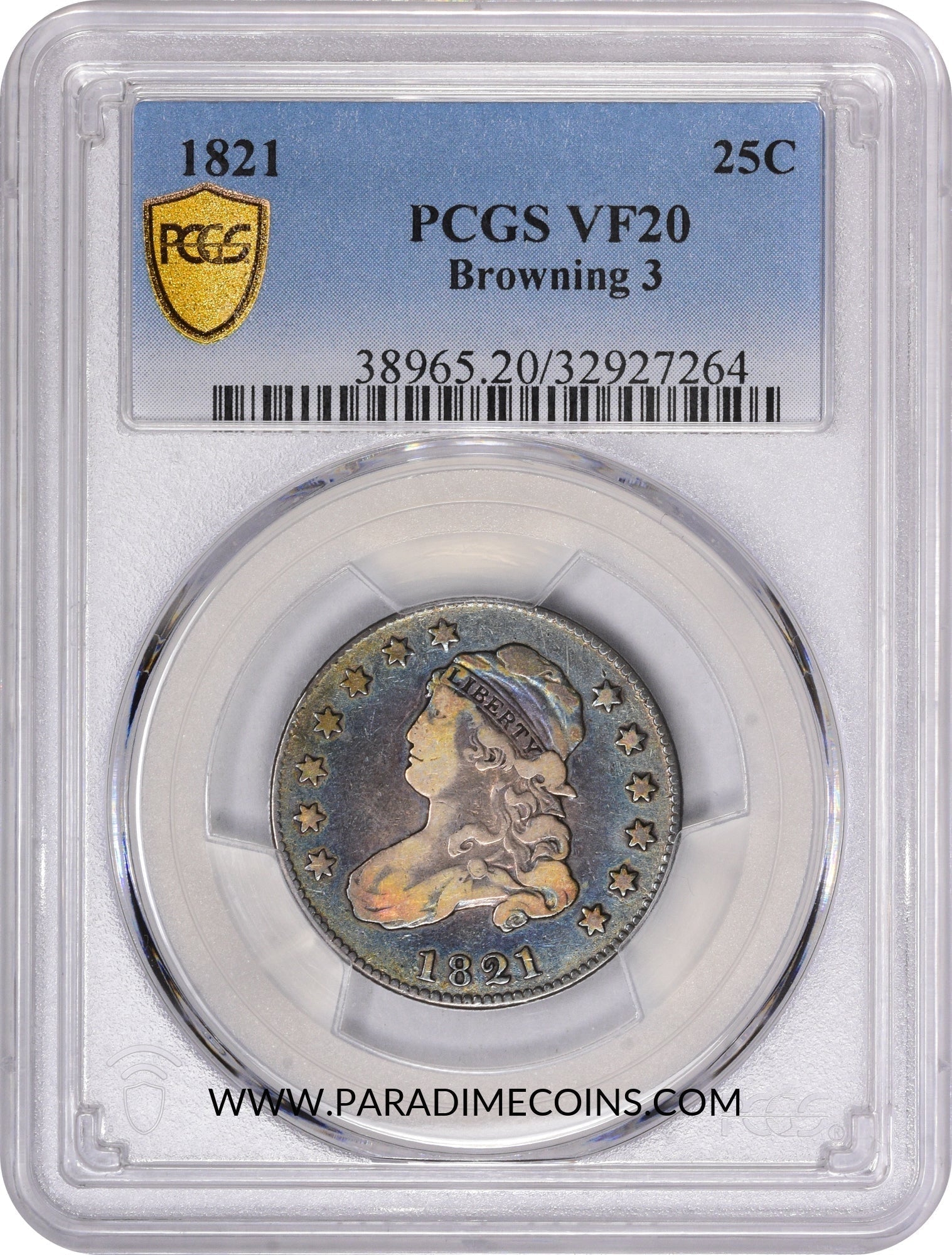 1821 25C VF20 PCGS - Paradime Coins | PCGS NGC CACG CAC Rare US Numismatic Coins For Sale