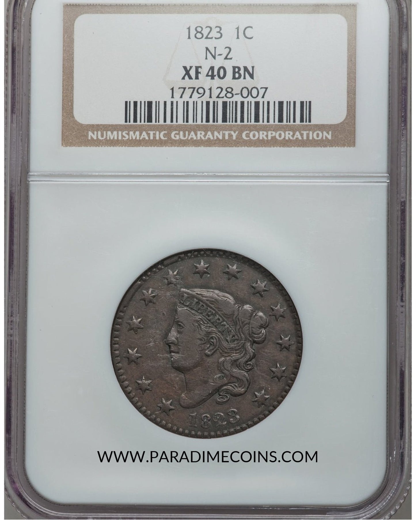 1823 1C XF40 NGC - Paradime Coins | PCGS NGC CACG CAC Rare US Numismatic Coins For Sale