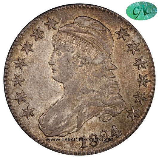 1824/1 50C AU58 PCGS CAC - Paradime Coins | PCGS NGC CACG CAC Rare US Numismatic Coins For Sale