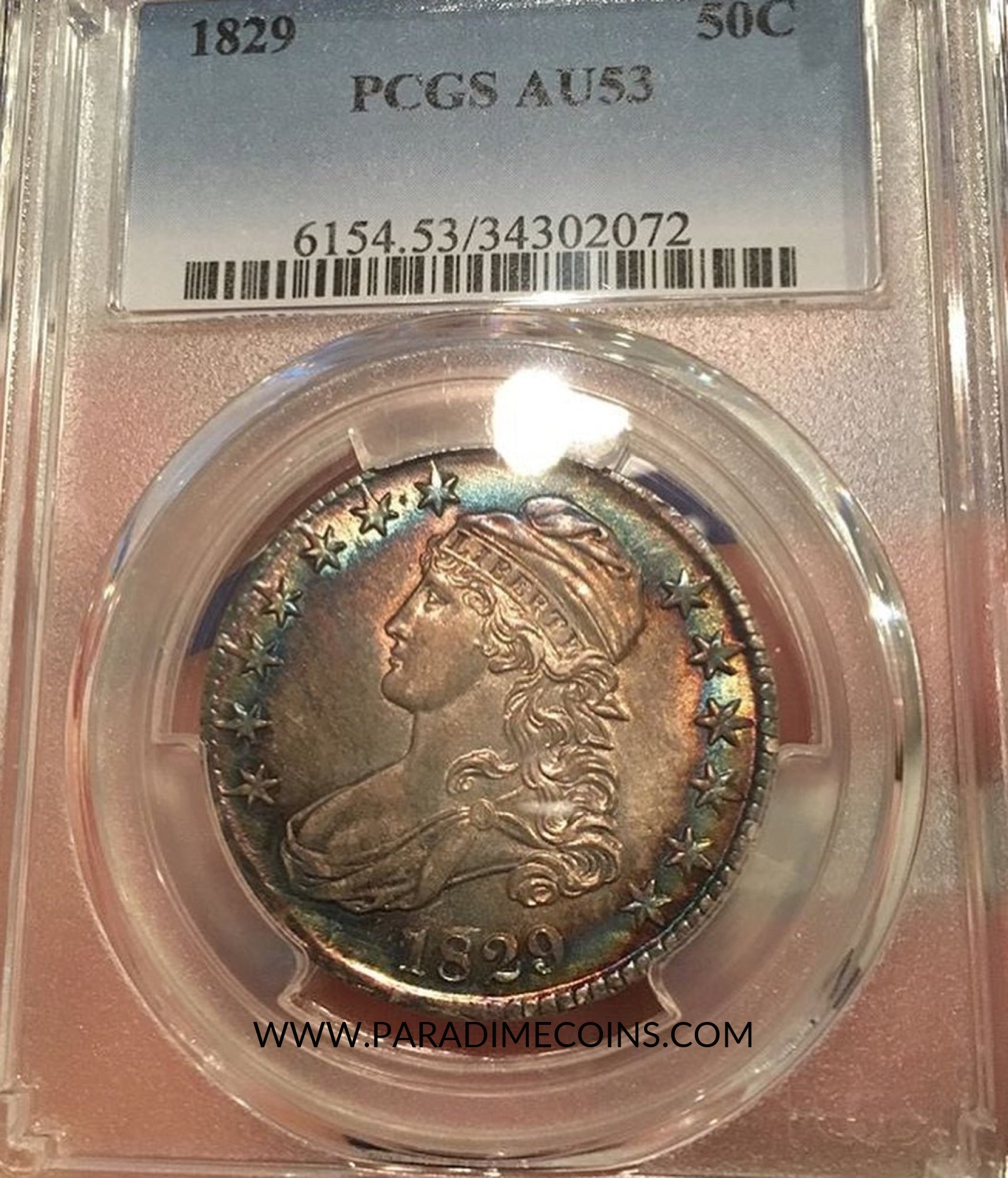 1829 50C AU53 PCGS - Paradime Coins | PCGS NGC CACG CAC Rare US Numismatic Coins For Sale