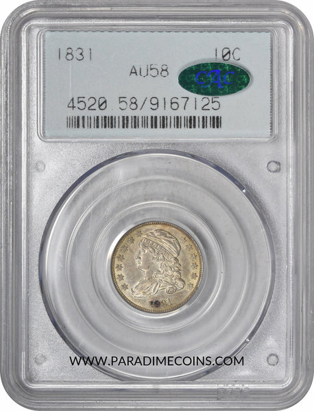 1831 10C AU58 OGH PCGS CAC - Paradime Coins | PCGS NGC CACG CAC Rare US Numismatic Coins For Sale