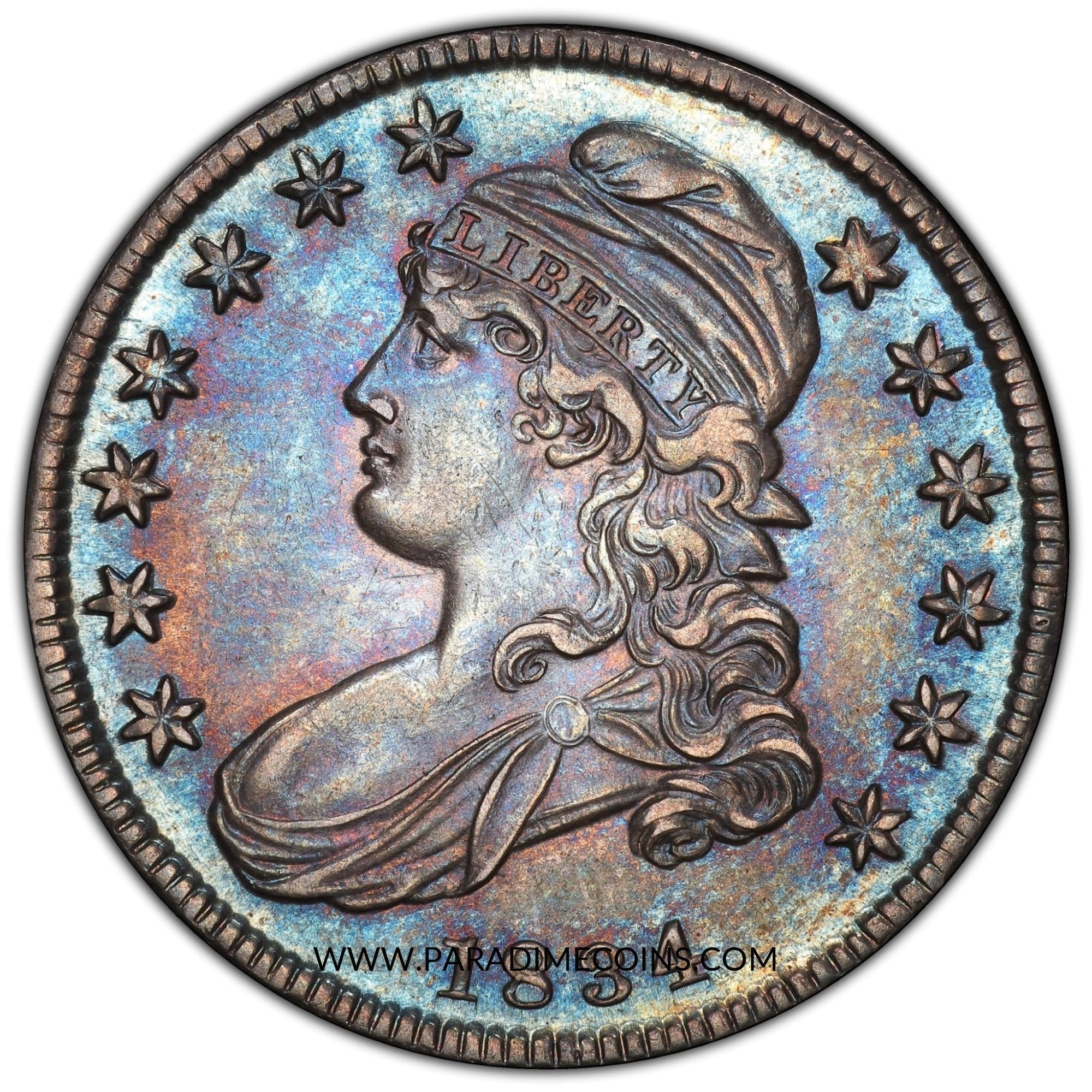 1834 50C SMALL DATE SMALL LETTERS MS62 PCGS - Paradime Coins | PCGS NGC CACG CAC Rare US Numismatic Coins For Sale