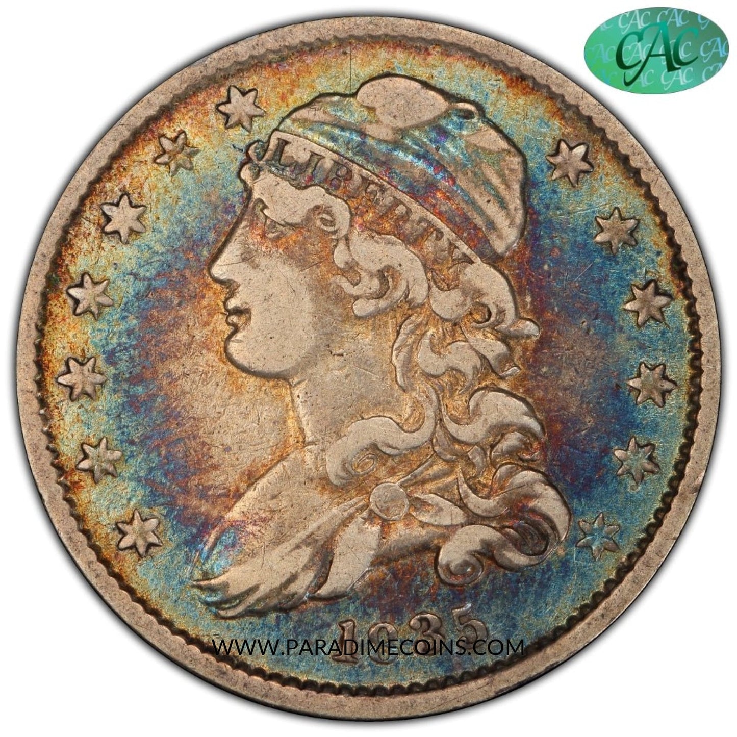 1835 25C VF30 PCGS CAC - Paradime Coins | PCGS NGC CACG CAC Rare US Numismatic Coins For Sale