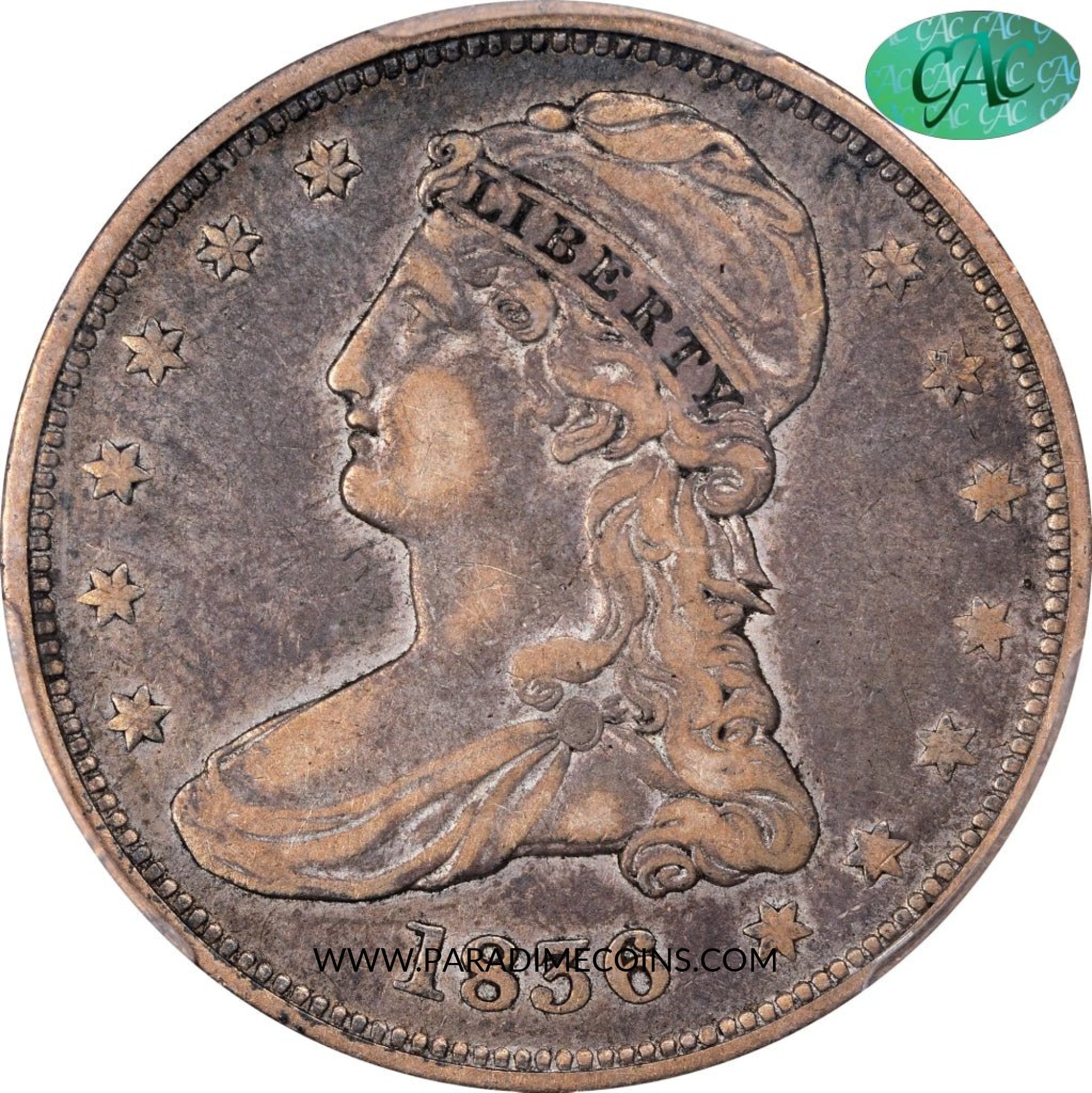 1836 50C REEDED EDGE VF20 PCGS CAC - Paradime Coins US Coins For Sale